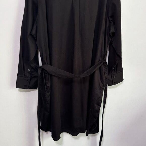 The Limited Short Sleeve Black Belted Shirt Dress Plus 4X Button Front Short NEW - Picture 9 of 11